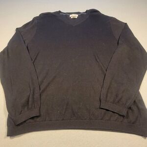 Banana Republic Silk Linen V-Neck Sweater Mens‎ Medium Black Lightweight Knit